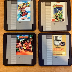 Retro NES cartridge neoprene coasters