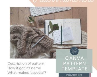 CANVA PATTERN TEMPLATE | Whimsical Theme | Knitting Pattern Template | Crochet Pattern Template | Canva Template