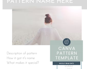 PLANTILLA DE PATRÓN CANVA / Tema moderno / Plantilla de patrón de punto / Plantilla de patrón de ganchillo / Plantilla Canva