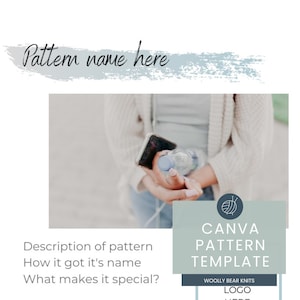 CANVA PATTERN TEMPLATE | Calm Theme | Knitting Pattern Template | Crochet Pattern Template | Canva Template