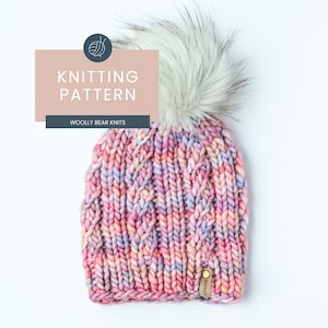 KNITTING PATTERN: Spindrift Beanie | Cable Knit Hat Pattern | Easy Super Bulky and Bulky Yarn Knitting Pattern