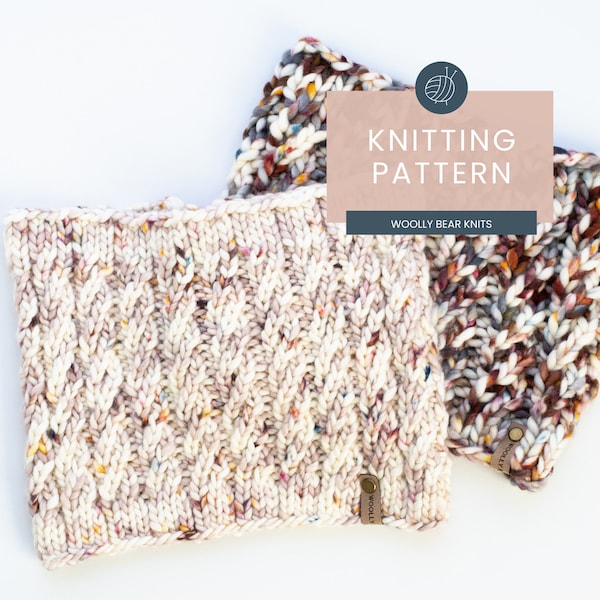 KNITTING PATTERN: Spinnaker Cowl | Cable Knit Cowl Pattern | Easy Super Bulky Yarn, Bulky Yarn Knitting Pattern