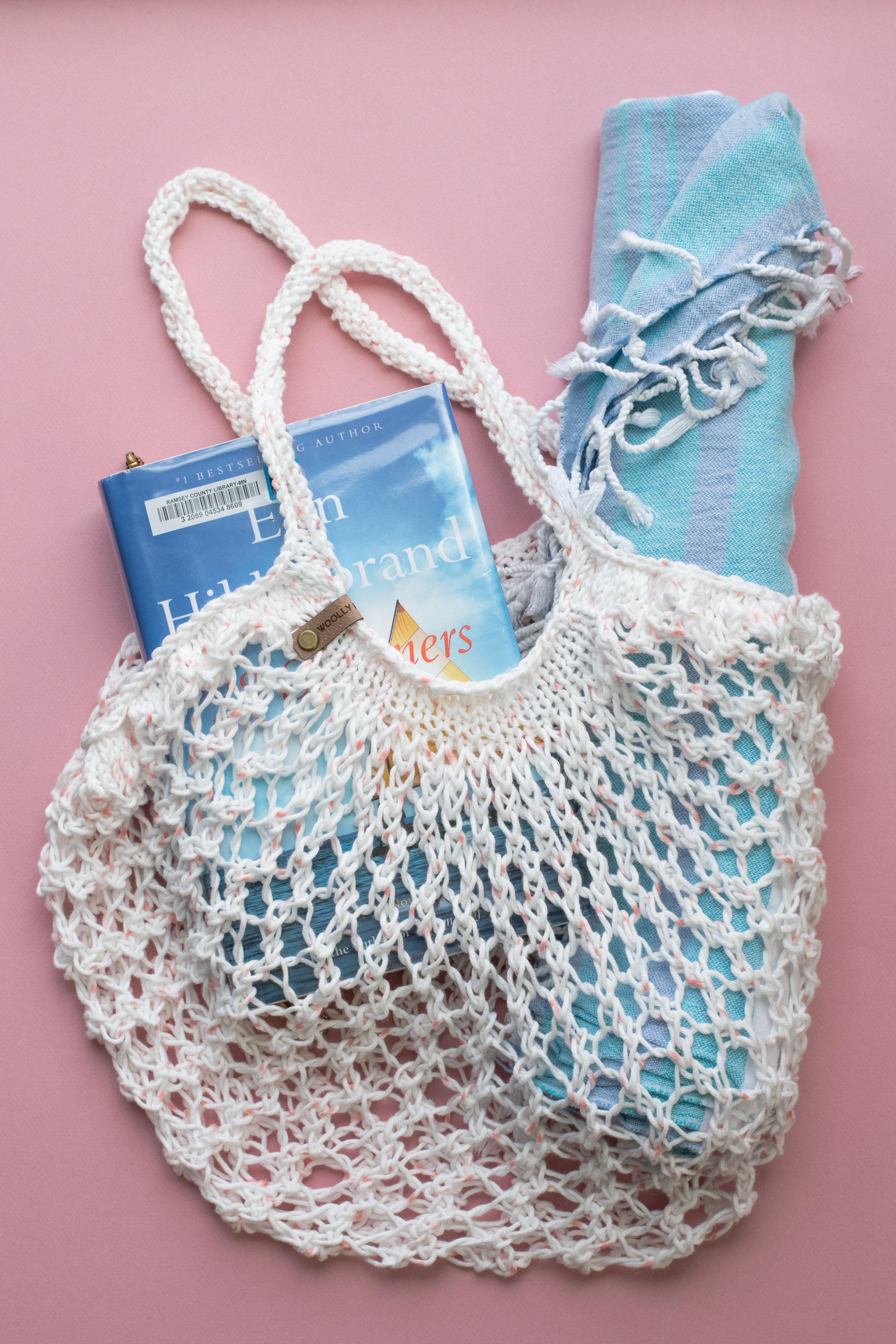 Hand Knit Cotton Mesh Market Bag Reusable Shopping Bag Knit Market
