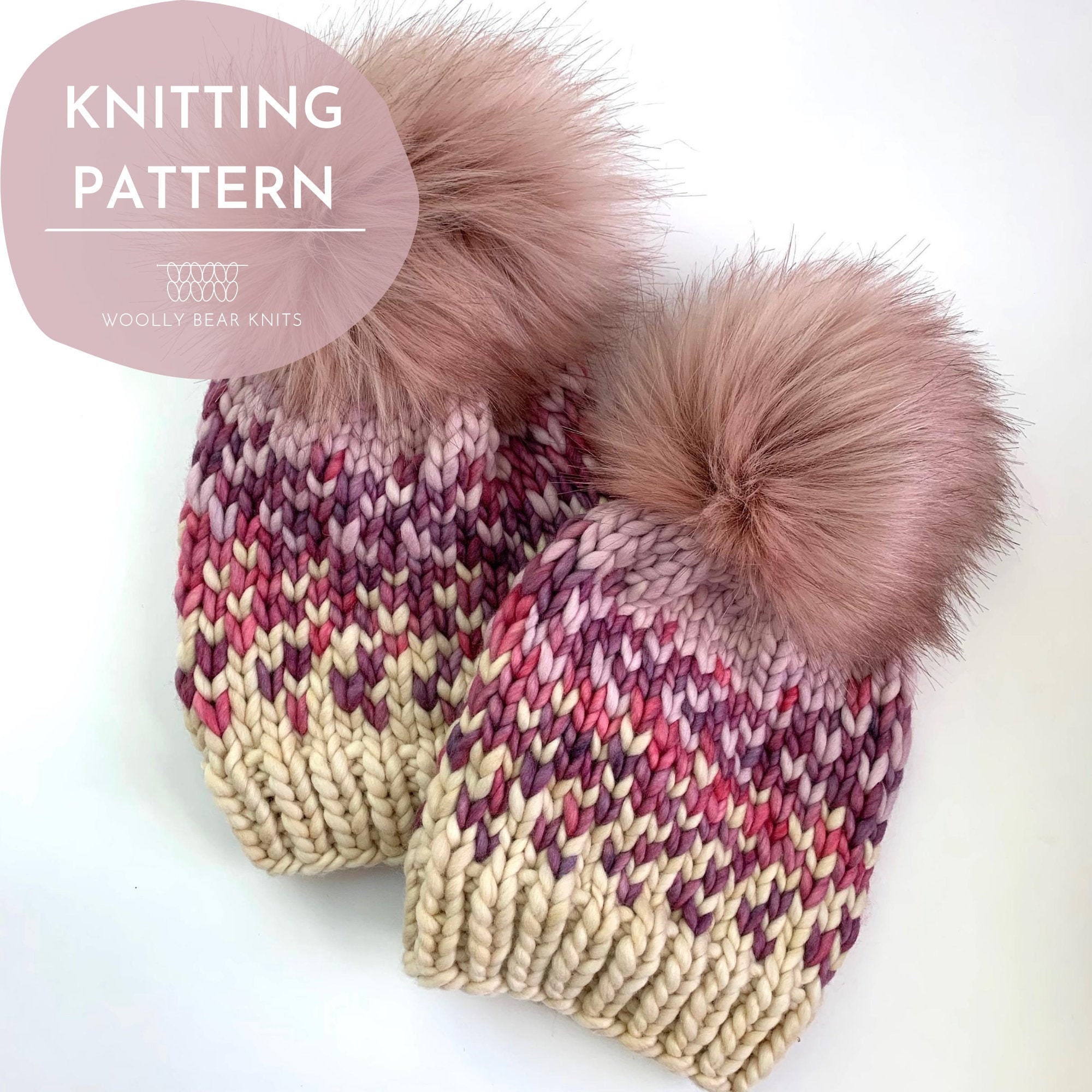 KNITTING PATTERN: Sunrise Hat in 5 Sizes | Easy Fair Isle Knit Hat Pa…