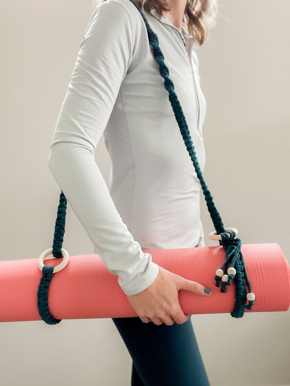 Yoga Studio Black Easy Adjustable Yoga Mat Sling Shoulder Strap Belt Carrier UK 