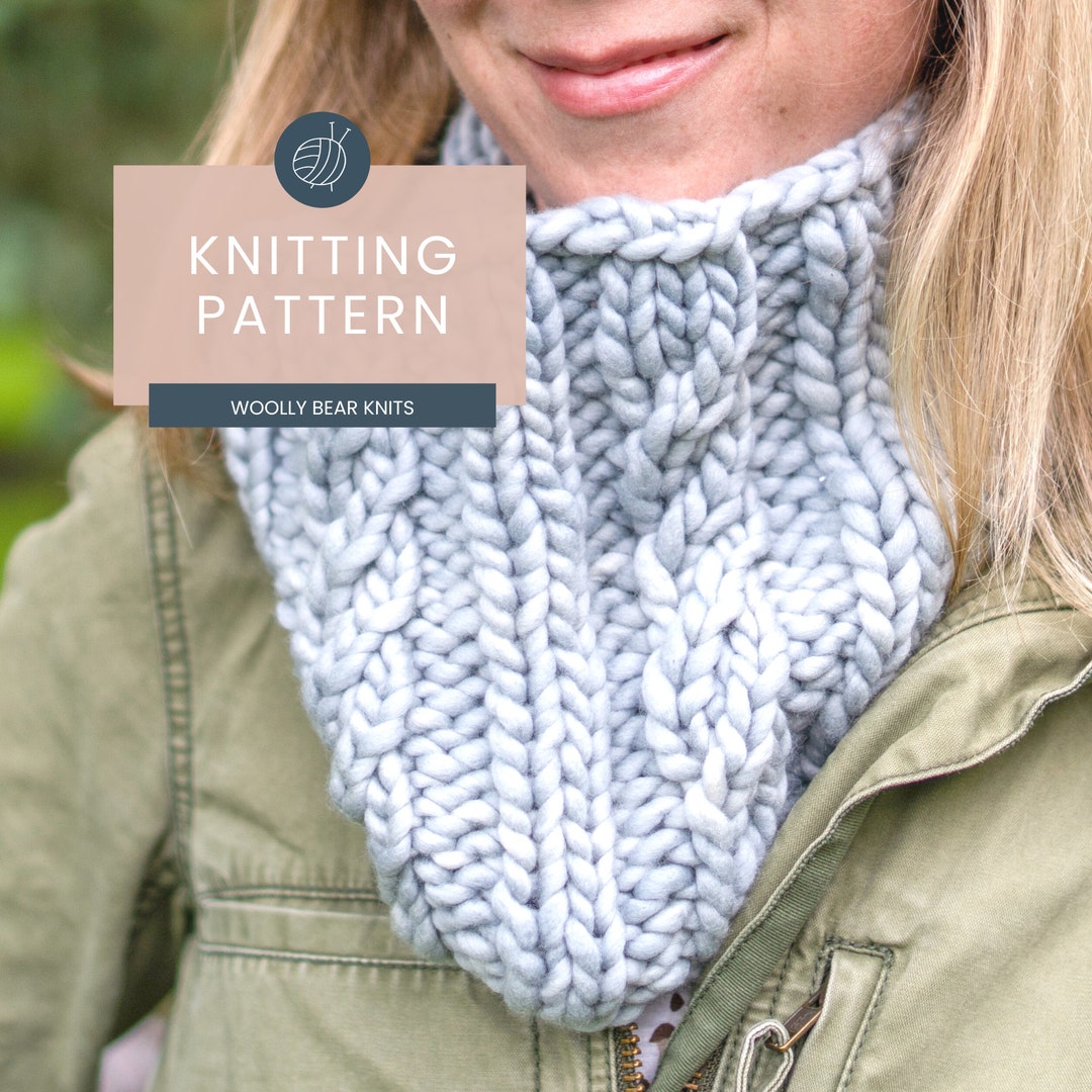 KNITTING PATTERN: Spindrift Cowl | Cable Knit Cowl Pattern | Easy Super ...
