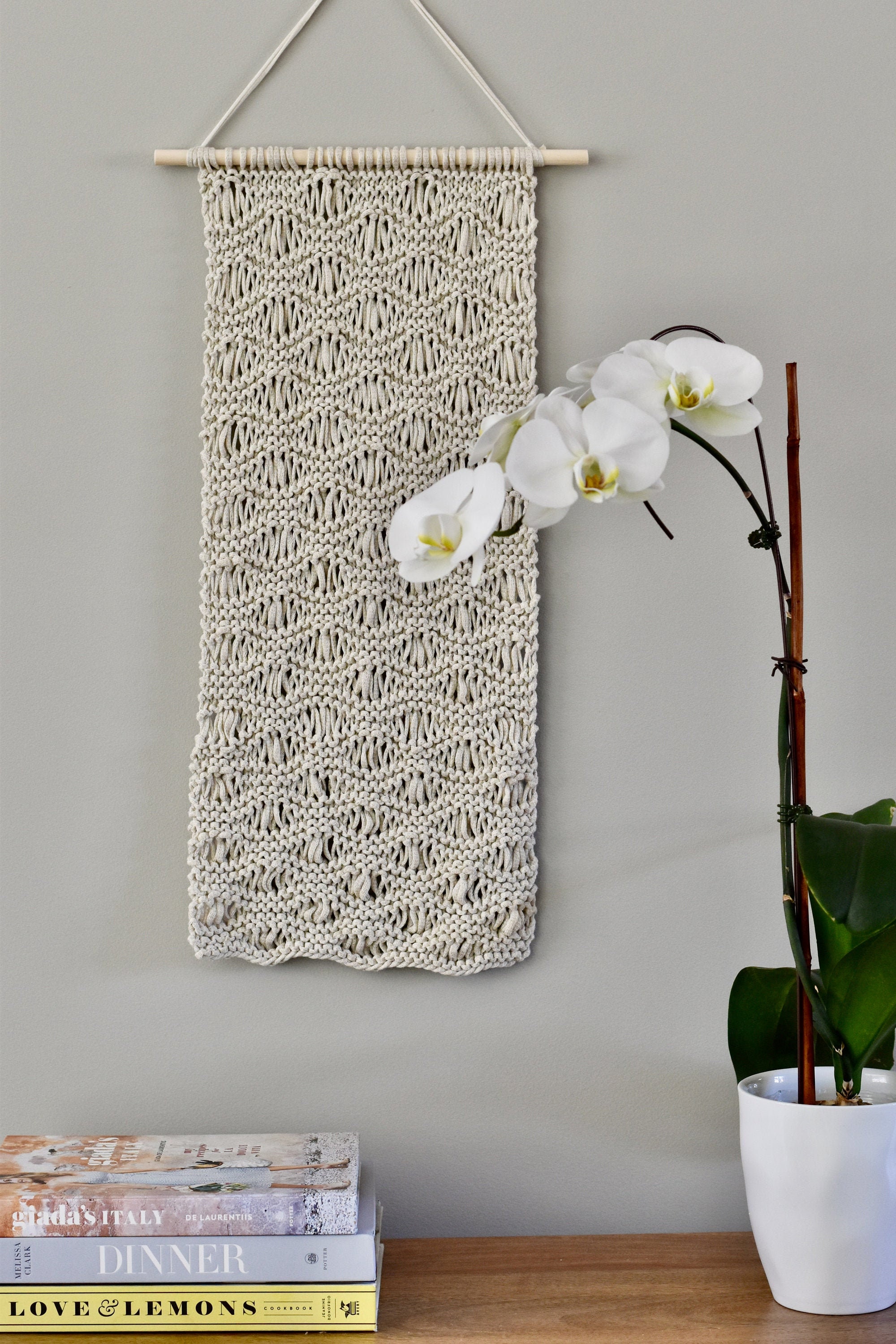 Knit Wall Hanging Wave Texture Wall Decor Knit Wall Decor Boho