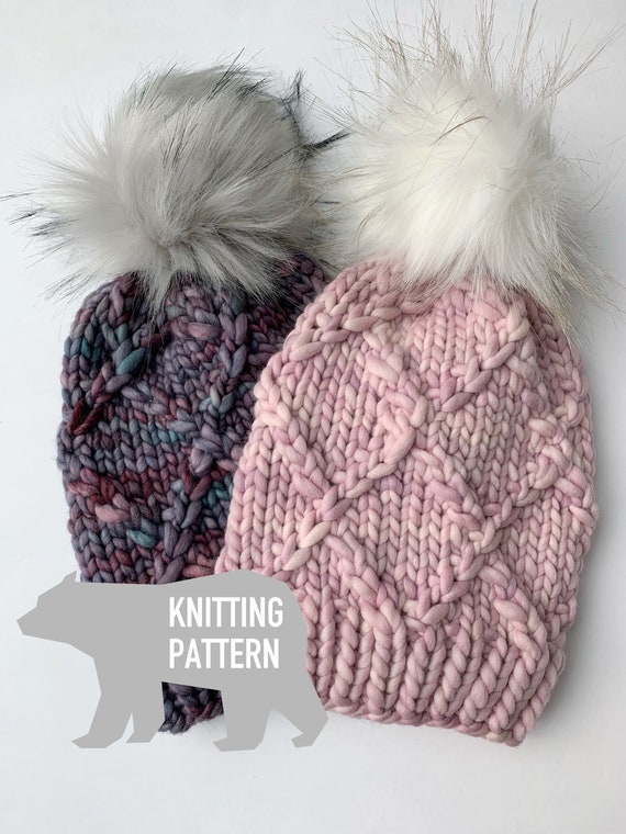 Knitting Pattern Honeysuckle Hat Cable Knit Hat Pattern Super Bulky Yarn Pattern