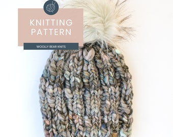KNITTING PATTERN: Lakeaires Toque | Easy Super Bulky Yarn Hat Knitting Pattern