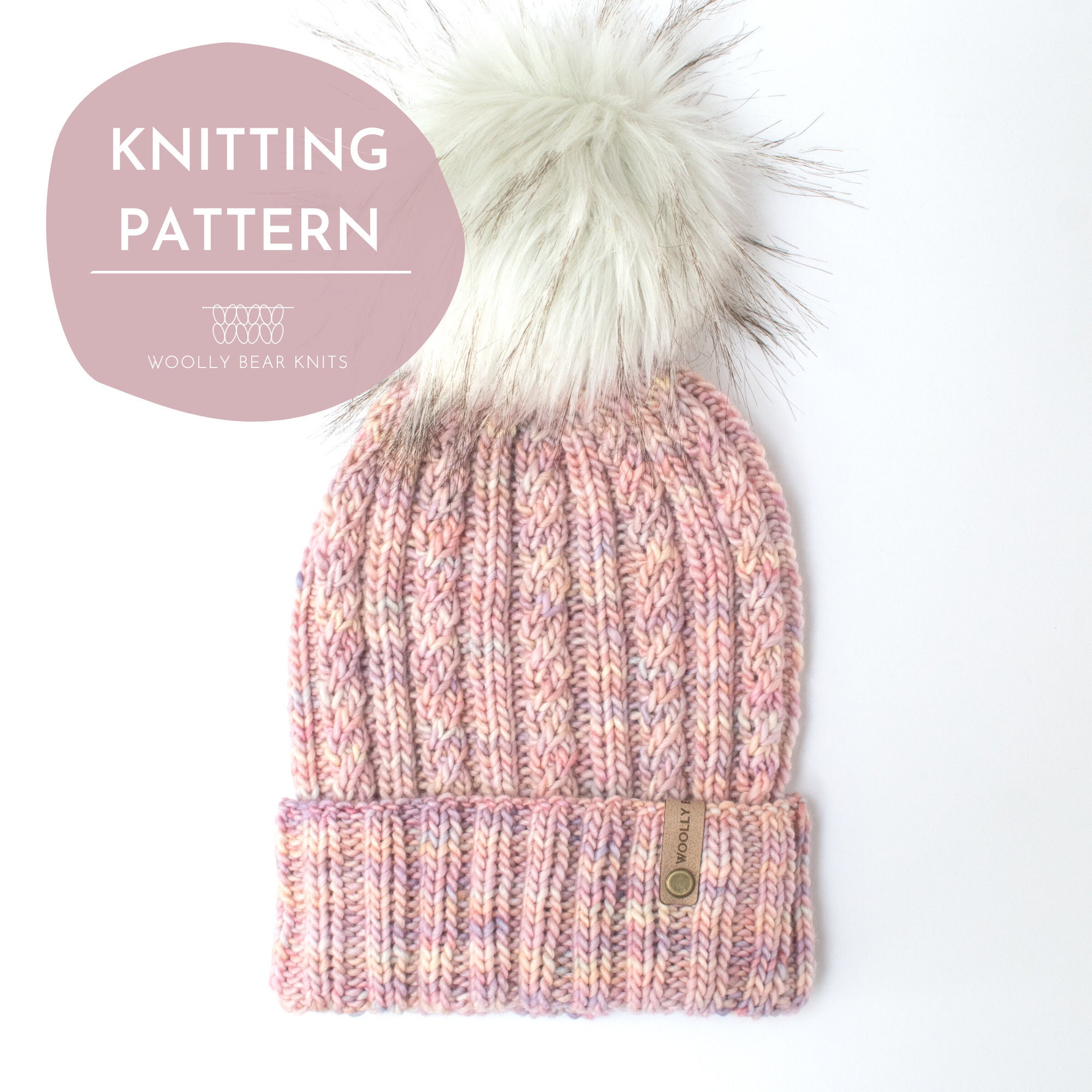 KNITTING PATTERN: Seaspray Beanie | Cable Knit Hat Pattern | Easy Wor…