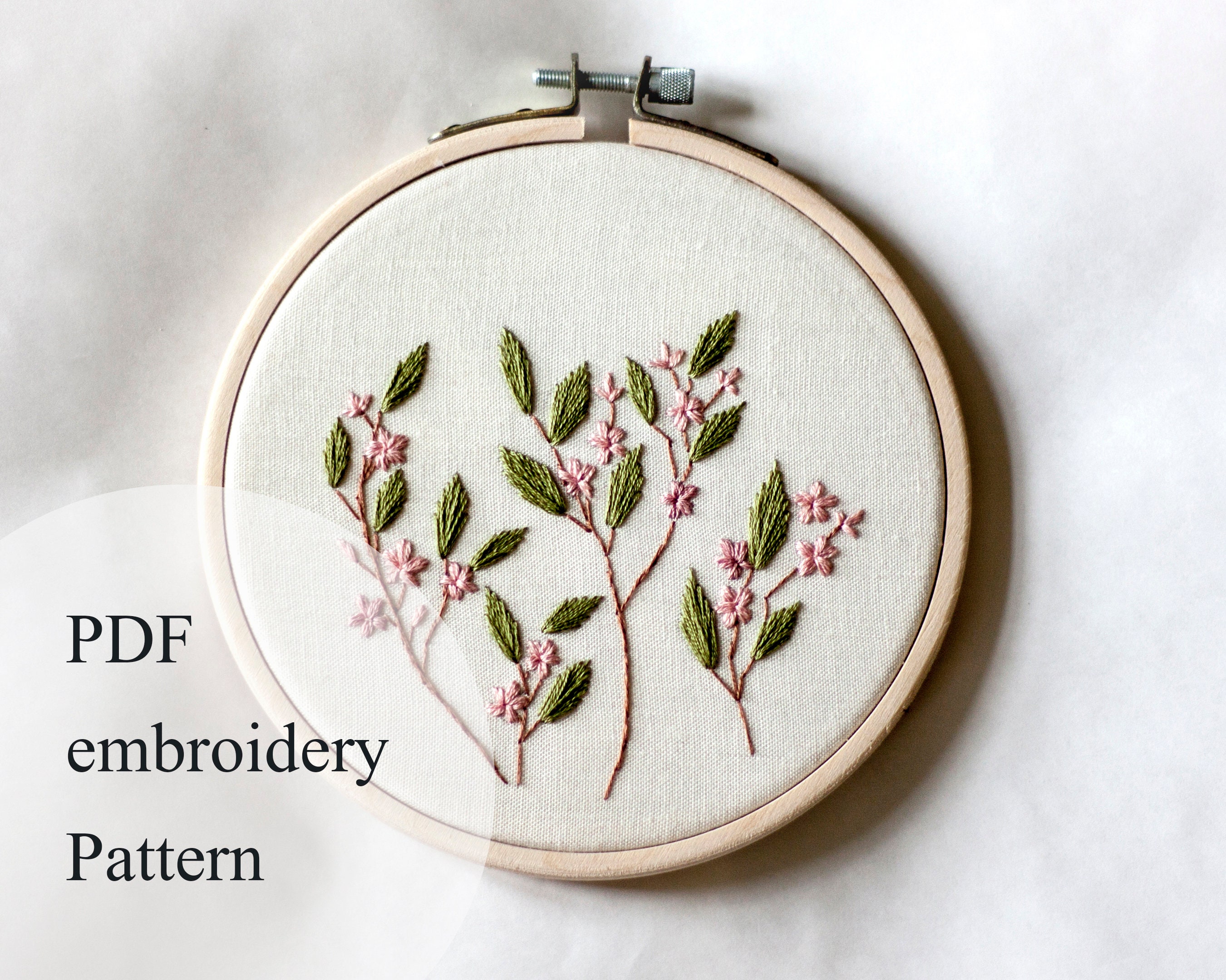 Pdf digital pattern for embroidery peach flowers  etsy Pdf digital pattern for embroidery peach flowers  etsy
