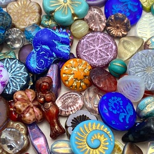 Czech Glass Bead Mix - 30g Variety of Colours & Shapes, Jewellery Making, Craft Supplies