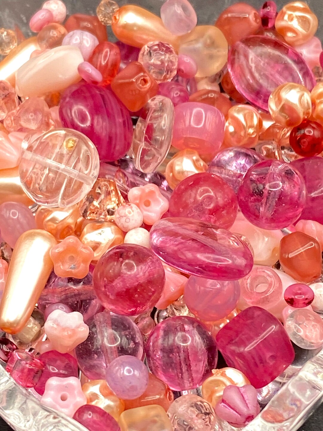 2.1oz Czech Glass Bead Mix - Black Opaque & Matte, Round, Faceted, Drops For Jewelry Making - View #5