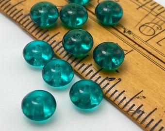 Teal Czech Glass Smooth Rondelle Beads: Bohemian Jewellery Making (6x9mm, Pack of 10)