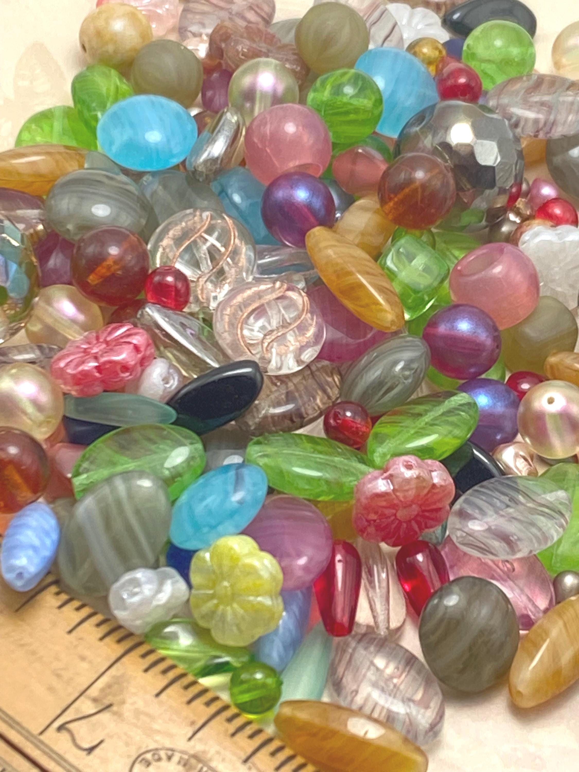 値引き GLASS BEADS 4種類 Czech Glass Bead Mix 75g, Assorted