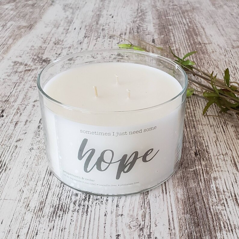 HOPE 21oz Candle with Journal Natural Candles Encouragement Etsy