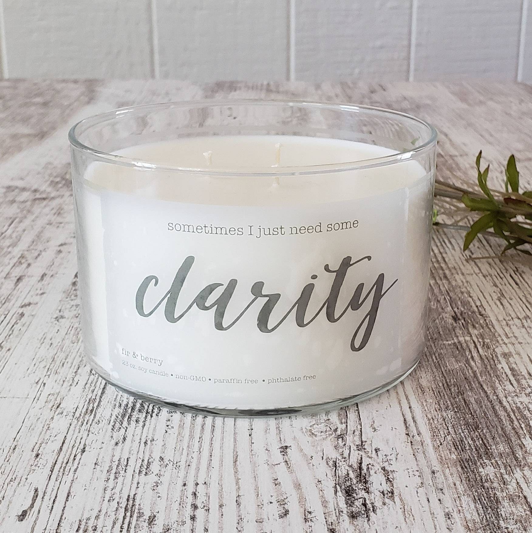 CLARITY 21oz Candle with Journal Natural Candles Etsy
