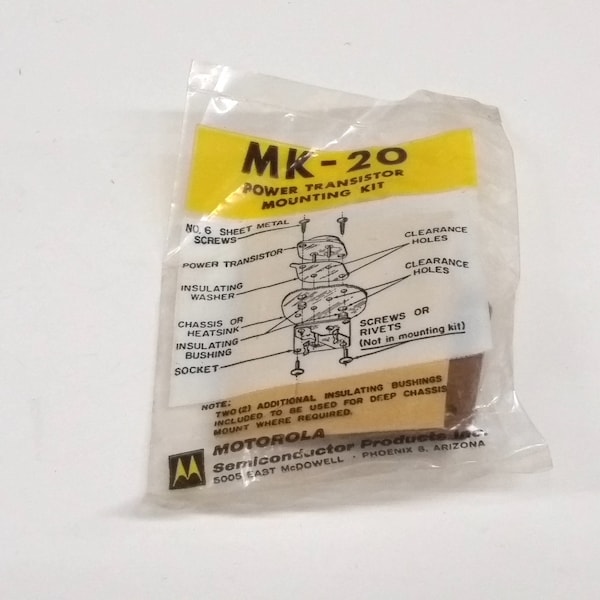 New Unused Motorola MK-20 TO-3 Power Transistor Heatsink Socket #SO-0018