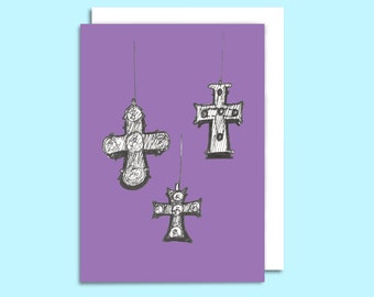 Crosses Note Card Set – Religious Greeting Cards, Christian Stationery, Inspirational Thank You Cards, Blank Inside for Custom Messages