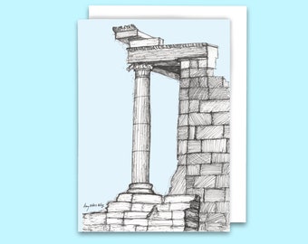 Erectheion Note Card Set – Elegant Greek Architecture Stationery for Invitations, Thank You Notes & Unique Gifts