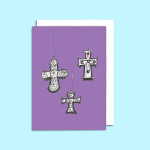 Juego de tarjetas con cruces: tarjetas de felicitación religiosas, papelería cristiana, tarjetas de agradecimiento inspiradoras, interior en blanco para mensajes personalizados.