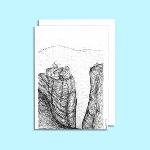 Ensemble de cartes de correspondance Météores - Papeterie faite main, impression d'art grec unique, cartes de remerciement et de correspondance, impression d'art de croquis, impression d'art de la Grèce antique