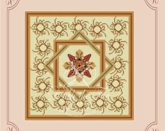 Dollhouse Rug Pattern, instant digital download, petitpoint. CHERYL rug, a 1/12 scale design for you to stitch.