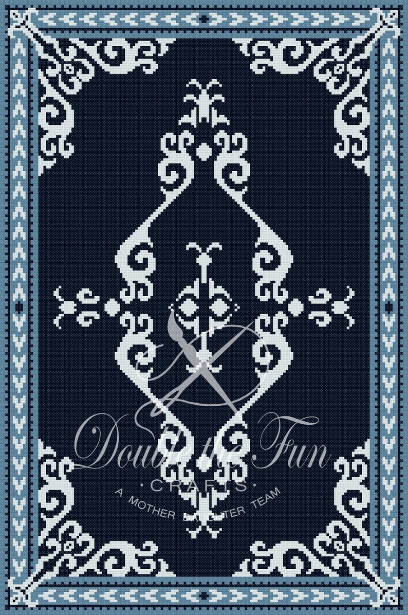 Vanessa Digital Petitpoint Dollhouse rug pattern