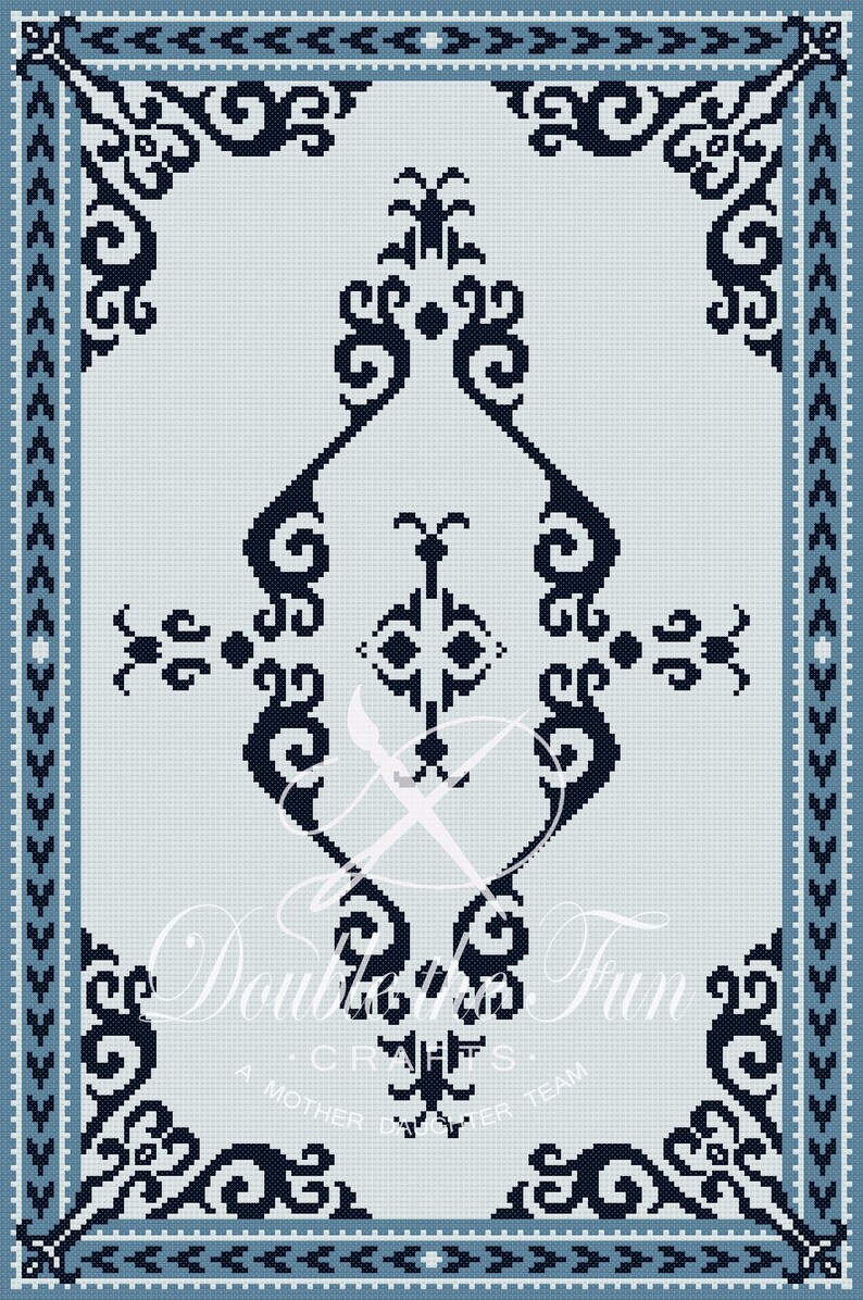 Vanessa Digital Petitpoint Dollhouse rug pattern