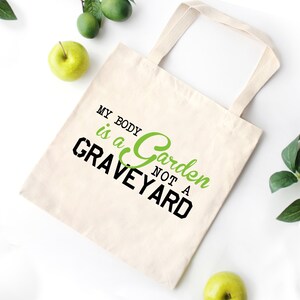 Vegan Tote Bag | Reusable Grocery Bag | Canvas Tote | Plant Life Tote Bag