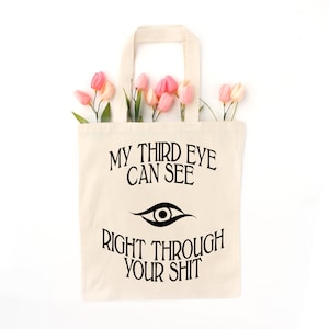 Third Eye Chakra Reusable Cotton Canvas Funny Tote