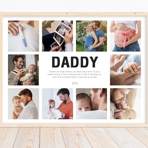 Daddy Photo Collage, Customized Father&#39;s Gift, Gift For Dad, Personalized Gift for Dad, First Father&#39;s Day Gift, Customized Father&#39;s day