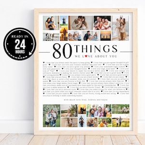 80 coisas que amamos em você, modelo de imagem, 80 motivos pelos quais amamos você, presente faça você mesmo, presente de aniversário, presente para melhor amiga, presente romântico personalizável