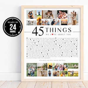 45 coisas que amamos em você, modelo de imagem, 45 motivos pelos quais amamos você, presente faça você mesmo, presente de aniversário, presente para melhor amiga, presente romântico personalizável