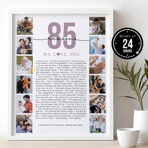 80 redenen waarom we van je houden, poster fotosjabloon 80e verjaardagscadeau voor moeder, jubileumcadeau, 80 dingen die ik van je hou, aangepast cadeau voor hem