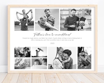 Gepersonaliseerde vaderdagcadeau collage, papa fotocollage, aangepast vaderdagcadeau, aangepast cadeau voor papa, aangepast cadeau Vaderdag