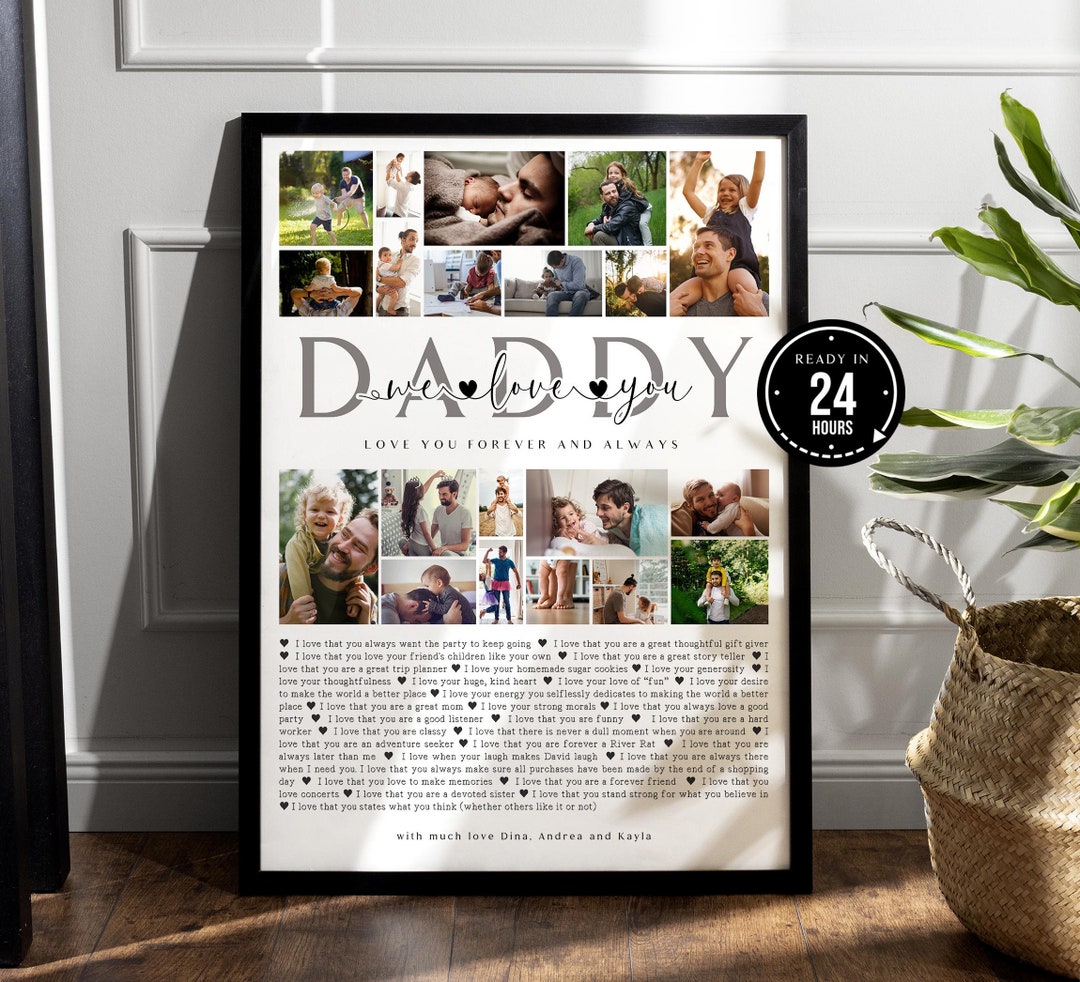 Custom Daddy We Love You, Photo Template, Dad I Love You, Gift for ...