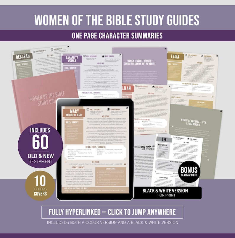Women of the Bible Character Study Guide, Bible Study, Study Sheet ...