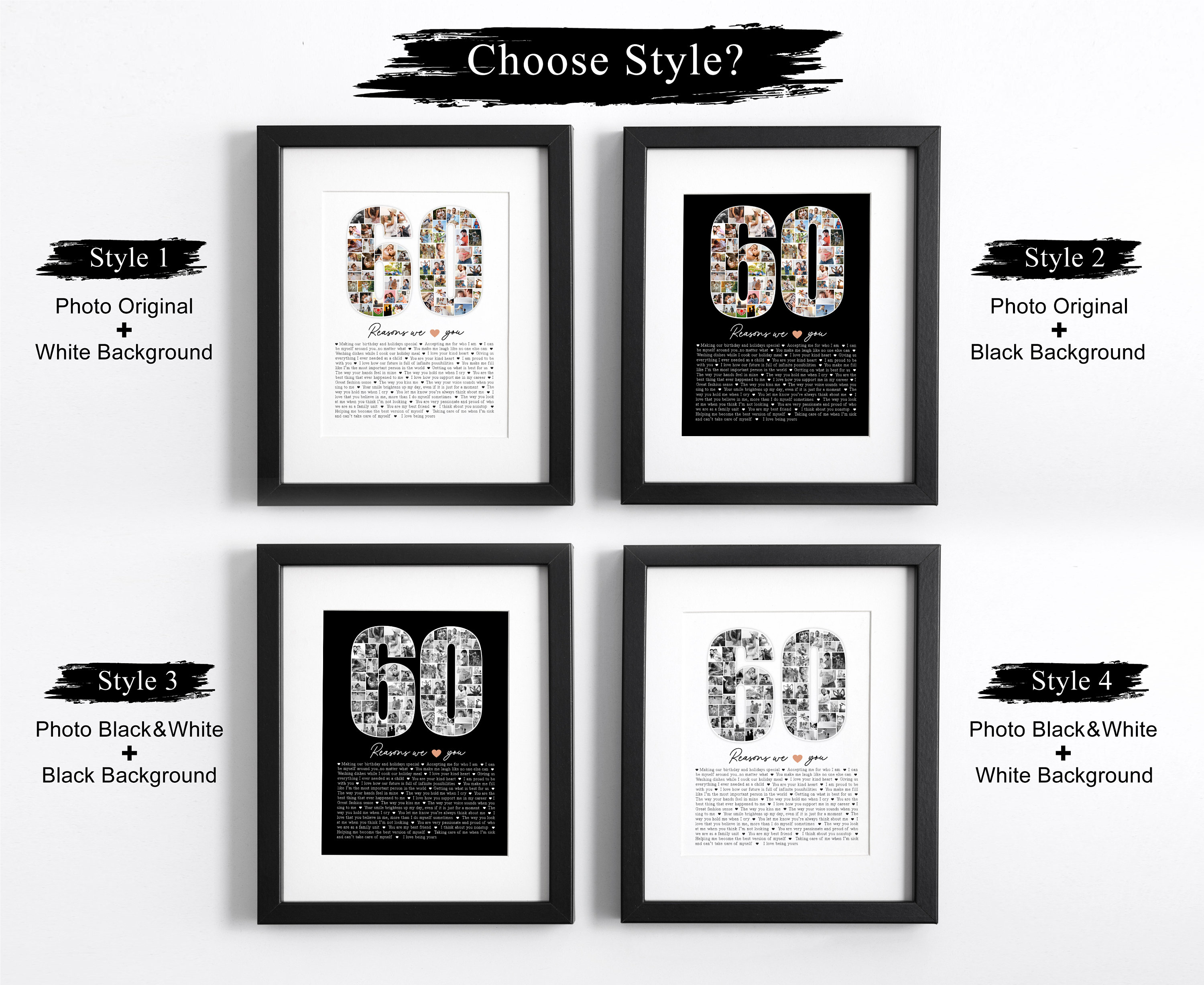 Personalized Photo Collage 90 Reasons We Love You 90th Birthday Gift for  Women Custom Photo Collage Picture Frame Printable Gift for Him - Etsy, image size:3000x2455