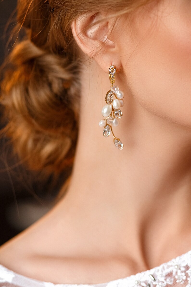 Boho wedding earrings Boho bridal earrings Bridal earrings Etsy