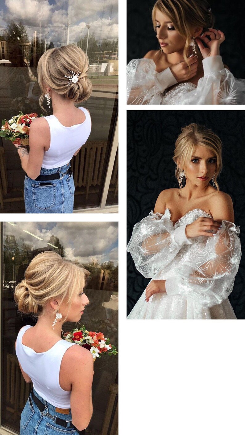 Bridal hair accessories Wedding hair accessories Pearl hair comb Bridal hair comb Flower hair comb Wedding hair comb Wedding headpiece Comb