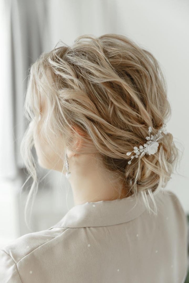 Bridal hair accessories Wedding hair accessories Pearl hair comb Bridal hair comb Flower hair comb Wedding hair comb Wedding headpiece Comb
