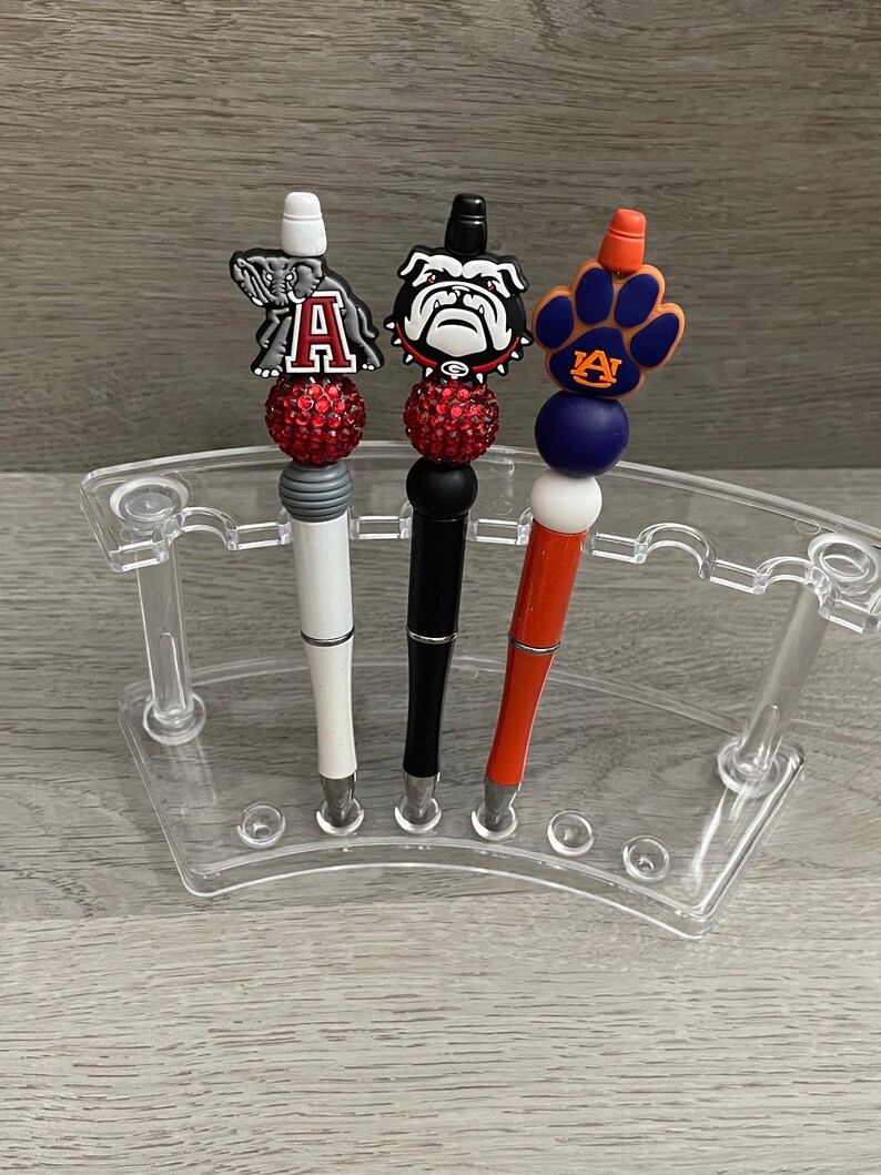 Beaded Refillable Pen, Beaded Pen, Teacher Gift, Friend Gift, Teacher Accessories, Football Pen, Sports Fan Pen image 1