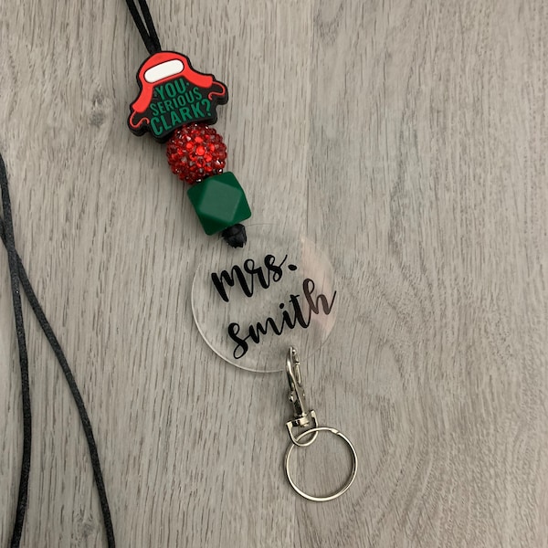 Personalized Lanyard, Teacher Lanyard, Badge Holder, ID Holder, Christmas Lanyard, Funny Christmas Lanyard, You Serious Clark Lanyard