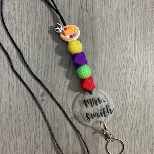 Personalized Lanyard, Teacher Lanyard, Badge Holder, ID Holder, Key Holder,Art Teacher Lanyard, Paint Lanyard