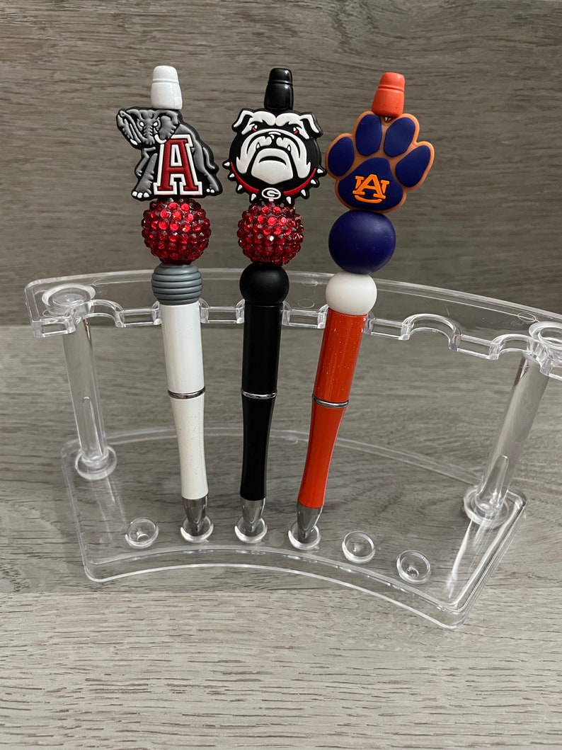 Beaded Refillable Pen, Beaded Pen, Teacher Gift, Friend Gift, Teacher Accessories, Football Pen, Sports Fan Pen image 2