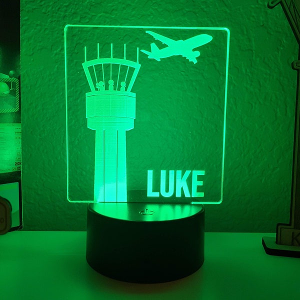 Air Traffic Controller Tower LED Light Lamp, Airplane Birthday Gift, Kids Airplane Gift, Children's Airplane gift, Airplane Gift for Kids