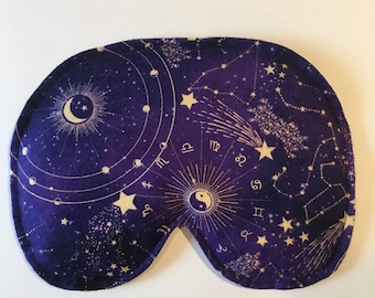 XL eye pillow/face rice pack: Migraine and sinus relief hot/cold pack (optional lavender or peppermint scent)
