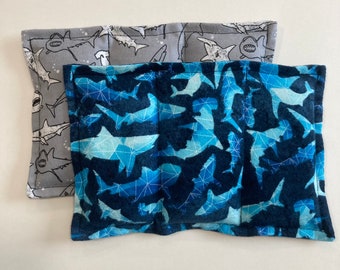 Menstural cramp relief rice heating pad, Shark Week Rice Pack, hot/cold pack,  reusable-microwavable rice bag