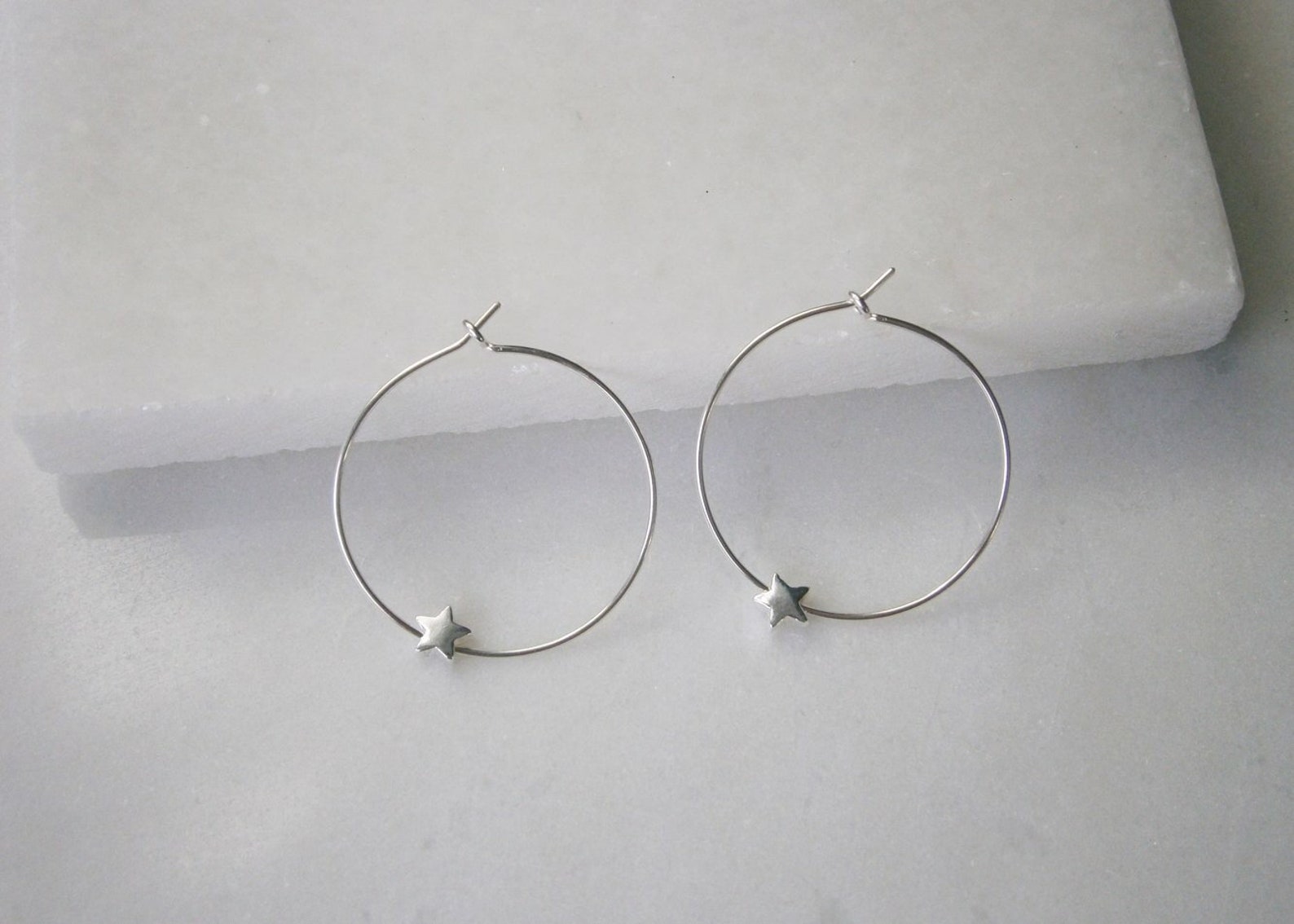 Star Studded Hoop Earrings